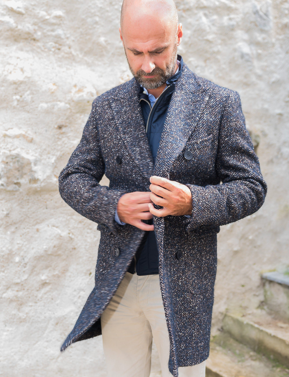 manteau homme croisé laine