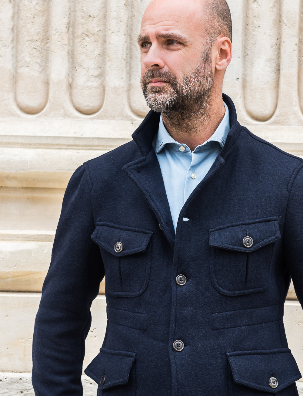 Veste Manfield Marmotta Saharienne Intérieur Polaire Bleu Marine K-Way