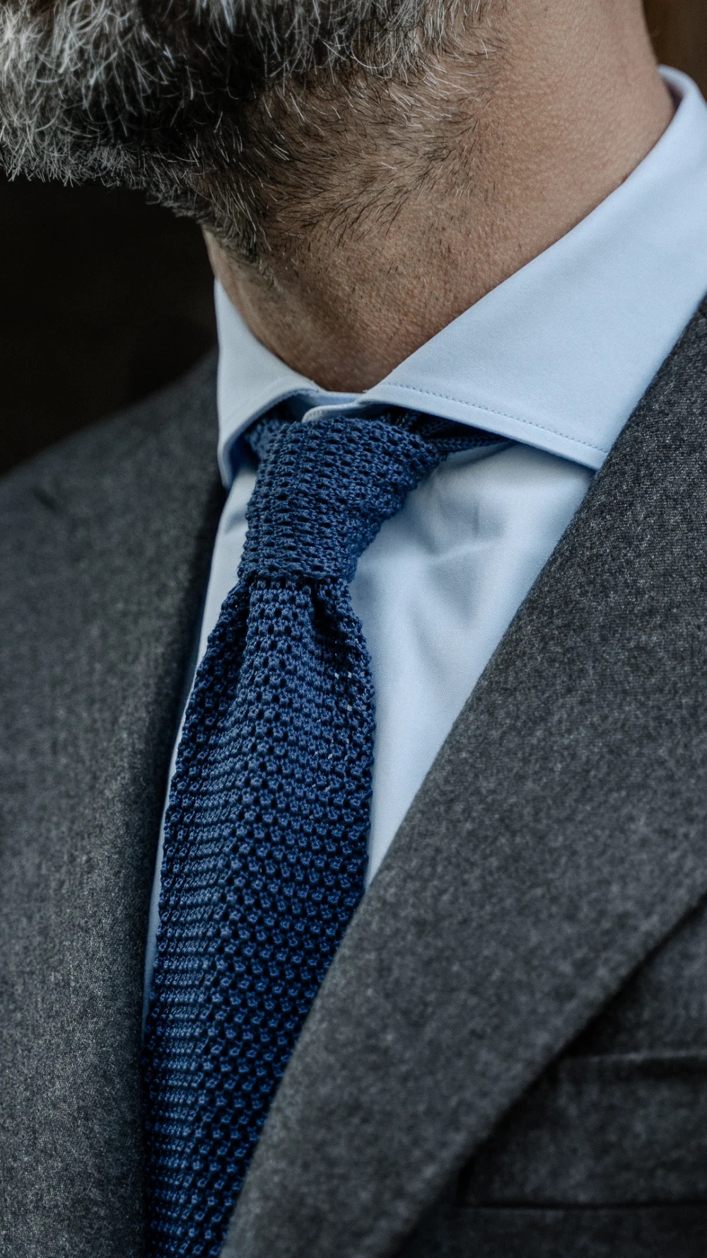 Cravate Tricot Soie Bleu Profond – Tony & Paul – Fabriquée En Italie – Neuve