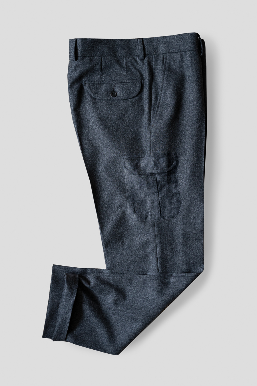 Pantalon tailoring Flanelle de laine vierge gris anthracite